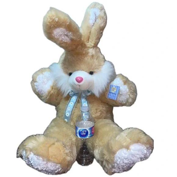 NWT EASTER BUNNY PLUSH TAN 
APROX 24” SITTING TO TOP OF EAR 
APRROX 34” … - Picture 3 of 5